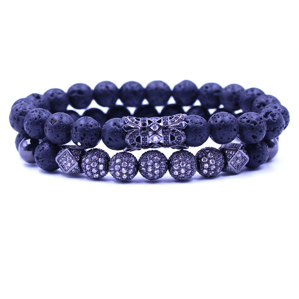 2020 fashion 8mm natural stone beads bracelet bangle micro inset zircon alloy accessories elastic rope 2/set bracelet, Black
2020 fashion 8mm natural stone beads bracelet bangle micro inset zircon alloy accessories elastic rope 2/set bracelet, Black