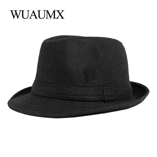 wide brim hats wuaumx men's hat autumn winter fedoras for male solid black felt bowler gentleman jazz caps classics, Blue;gray
wide brim hats wuaumx men's hat autumn winter fedoras for male solid black felt bowler gentleman jazz caps classics, Blue;gray