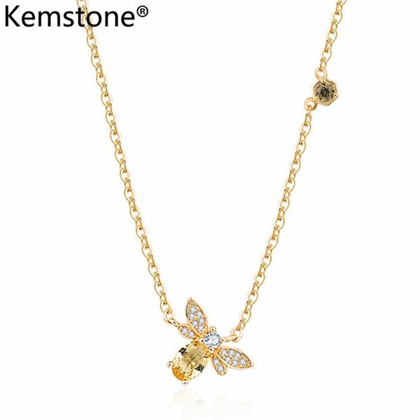 pendant necklaces kemstone lovely animal necklace white gold color peridot zircon little bee jewelry for women, Silver
pendant necklaces kemstone lovely animal necklace white gold color peridot zircon little bee jewelry for women, Silver