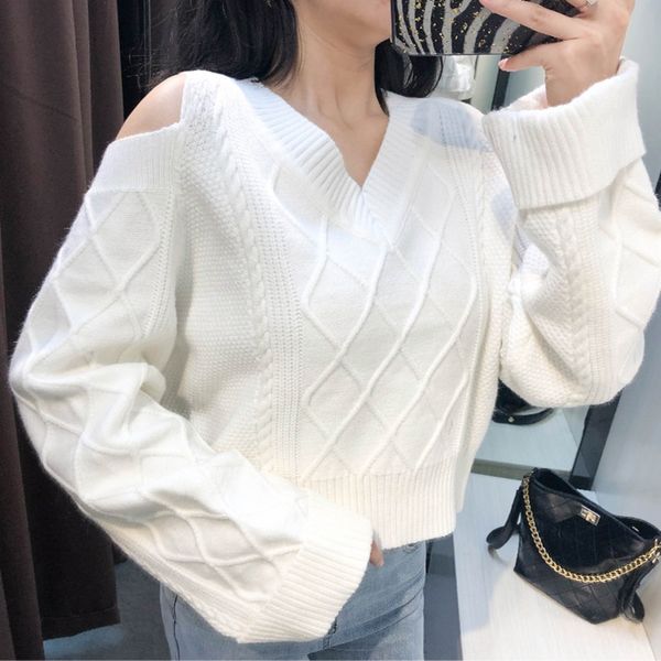 2020 autumn new mori sweet twist sweater long sleeve sexyshoulder v-neck wool wool for women xbjju, White;black
2020 autumn new mori sweet twist sweater long sleeve sexyshoulder v-neck wool wool for women xbjju, White;black