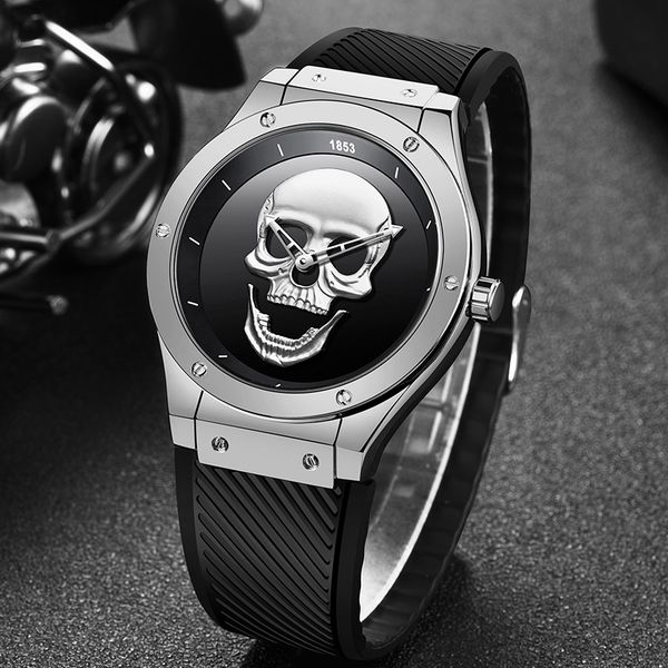 wristwatches relogio masculino lige creative 3d skull watches mens silicone strap waterproof watch leisure sport clock, Slivery;brown
wristwatches relogio masculino lige creative 3d skull watches mens silicone strap waterproof watch leisure sport clock, Slivery;brown