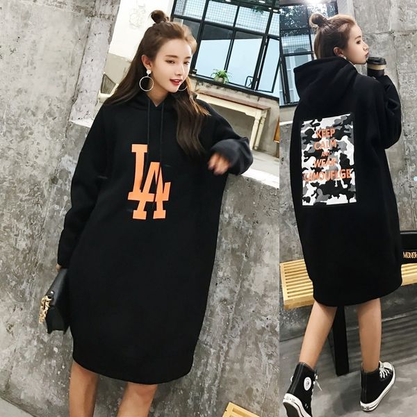 2019 autumn and winter new sweater women's fleece thickened student hooded coat wool sweater wool coat loose long large size fat mm imi, Black
2019 autumn and winter new sweater women's fleece thickened student hooded coat wool sweater wool coat loose long large size fat mm imi, Black