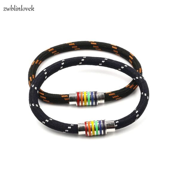 black brown genuine braided nylon bracelet women men rope chain alloy gay pride rainbow magnetic charms bracelet gift, Golden;silver
black brown genuine braided nylon bracelet women men rope chain alloy gay pride rainbow magnetic charms bracelet gift, Golden;silver