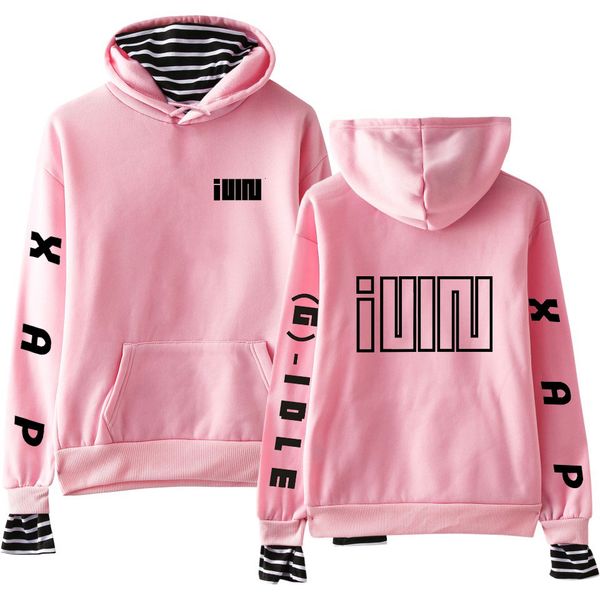 g)i-dle autumn hoodies striped patchwork women's hoodie long sleeve sweatshirt men kpop harajuku casual oversized hoody ladies, Black
g)i-dle autumn hoodies striped patchwork women's hoodie long sleeve sweatshirt men kpop harajuku casual oversized hoody ladies, Black