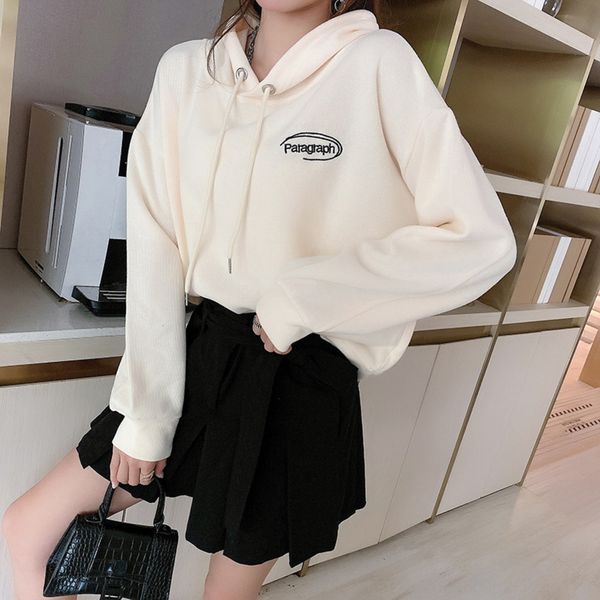 2020 autumn new embroidered hooded sweater women's short solid coat sweater coatcolor fashion loose korean style coat women's all, Black
2020 autumn new embroidered hooded sweater women's short solid coat sweater coatcolor fashion loose korean style coat women's all, Black