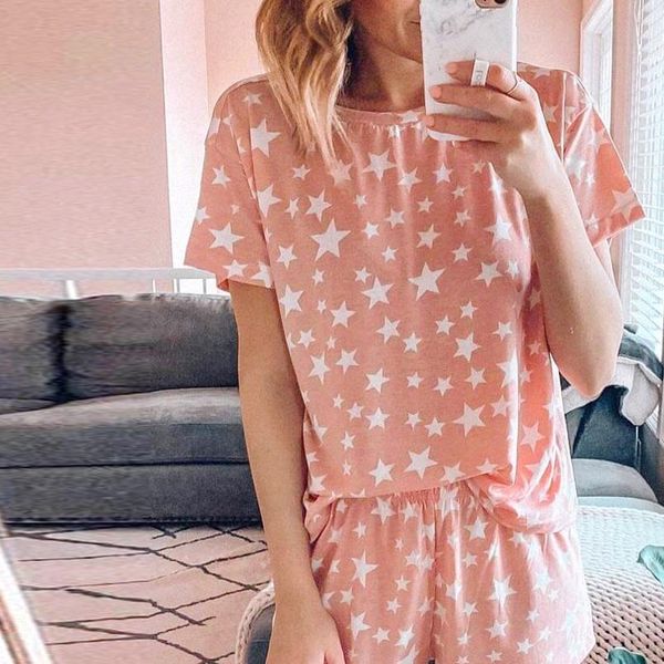 womens star short sleeve basic tshirt shorts two piece set night lounge short women casual outfits lounge wear jogging30, Gray
womens star short sleeve basic tshirt shorts two piece set night lounge short women casual outfits lounge wear jogging30, Gray
