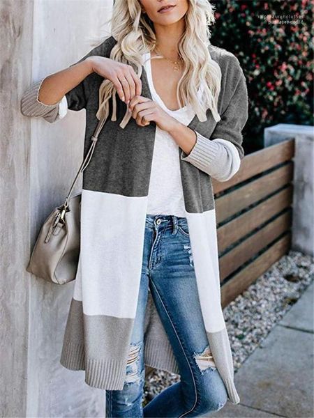 long sleeve fashion loose female clothing ol panelled womens sweaters cardigan v neck striped printed ladies long jackets, White;black
long sleeve fashion loose female clothing ol panelled womens sweaters cardigan v neck striped printed ladies long jackets, White;black