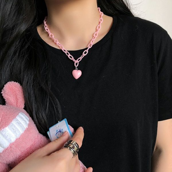japan korean new geometric acrylic chain female necklaces punk fashion pink blue purple heart necklace pendant jewelry for women, Silver
japan korean new geometric acrylic chain female necklaces punk fashion pink blue purple heart necklace pendant jewelry for women, Silver
