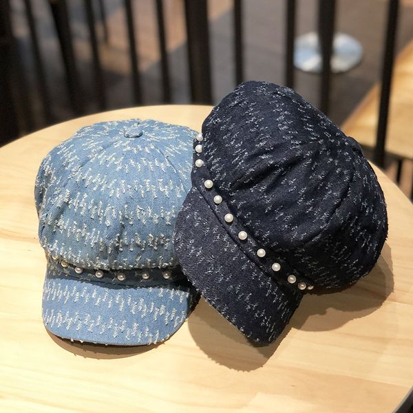 202007-asang39330 autumn soft fashion denim pearl lady leisure octagonal hat women visors cap, Blue;gray
202007-asang39330 autumn soft fashion denim pearl lady leisure octagonal hat women visors cap, Blue;gray