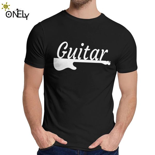 man's t shirt guita guitar music nice cotton new round collar cartoon design t shirt