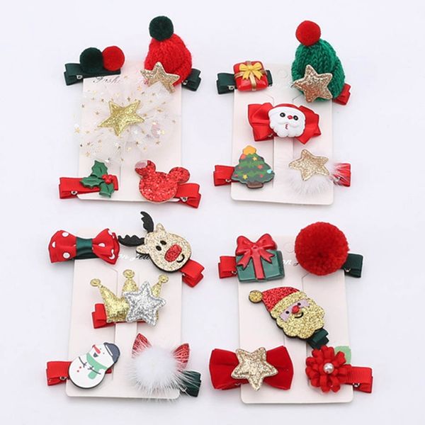 4/5 pieces / set of beautiful christmas set candy hairpin santa hairpin, cloth green baby girl headdress duckbill butterfly clip, Slivery;white
4/5 pieces / set of beautiful christmas set candy hairpin santa hairpin, cloth green baby girl headdress duckbill butterfly clip, Slivery;white