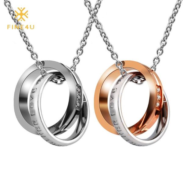 pendant necklaces fine4u n080 zircons couples for lovers 316l stainless steel circle pendants couple valentine's day gifts, Silver
pendant necklaces fine4u n080 zircons couples for lovers 316l stainless steel circle pendants couple valentine's day gifts, Silver
