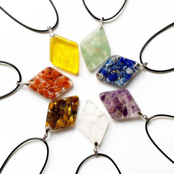 7 chakra stone orgonite energy pendant necklace resin jewelry beads chips meditation crystal necklace geometric dropship 1pc, Silver
7 chakra stone orgonite energy pendant necklace resin jewelry beads chips meditation crystal necklace geometric dropship 1pc, Silver