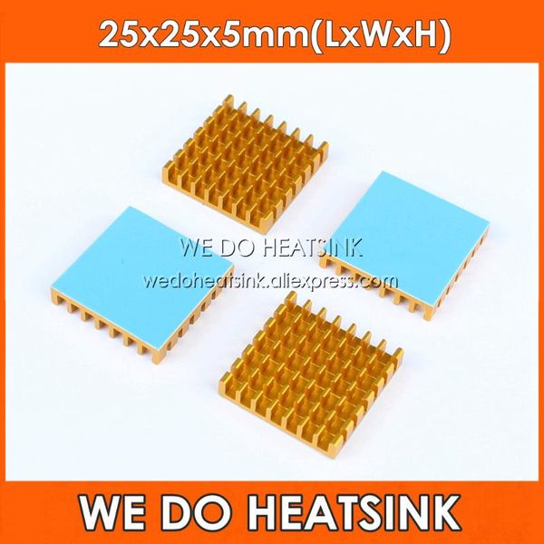 we do heatsink 25x25x5mm aluminum radiator gold slotted heatsink cooler with thermal adhesive heat transfer double sided tape
we do heatsink 25x25x5mm aluminum radiator gold slotted heatsink cooler with thermal adhesive heat transfer double sided tape