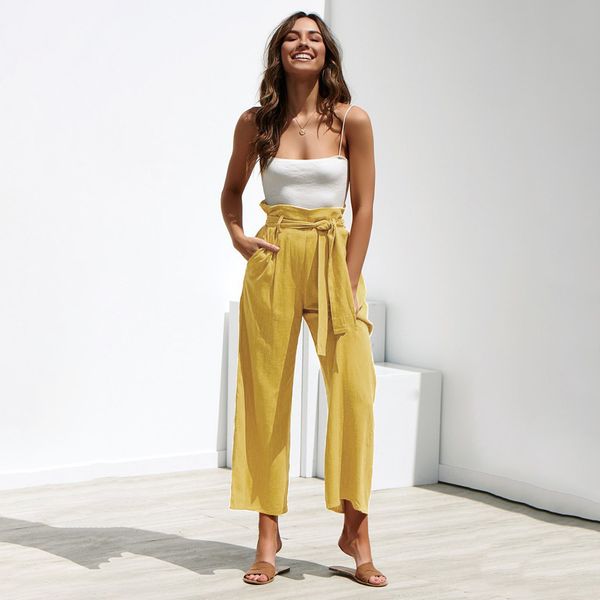 casual cotton linen women high waist wide leg pants summer autumn office band loose palazzo trousers female black yellow pants, Black;white
casual cotton linen women high waist wide leg pants summer autumn office band loose palazzo trousers female black yellow pants, Black;white