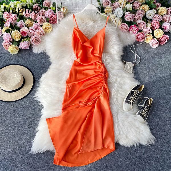 casual dresses neploe backless slim waist dress v-neck drawstring pleated camis femme vestidos solid color side split women, Black;gray
casual dresses neploe backless slim waist dress v-neck drawstring pleated camis femme vestidos solid color side split women, Black;gray