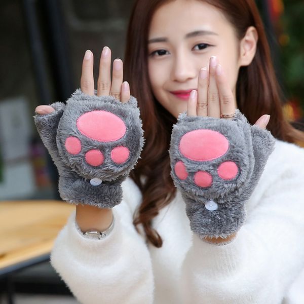 five fingers gloves winter cartoon mittens lovely girl animals half finger cat flip twist warm glove women cute, Blue;gray
five fingers gloves winter cartoon mittens lovely girl animals half finger cat flip twist warm glove women cute, Blue;gray