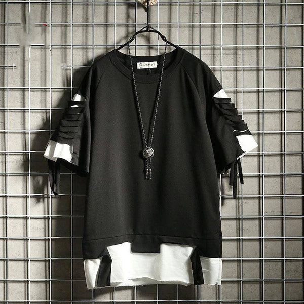 oversized t shirt streetwear ripped hole vintage hip hop false two loose short sleeve summer kg-569, White;black
oversized t shirt streetwear ripped hole vintage hip hop false two loose short sleeve summer kg-569, White;black