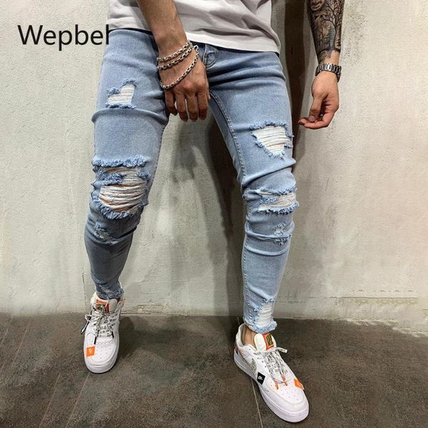 wepbel slim fit denim pants scraping denim pants fashion high street men's jeans youth ripped jeans plus size trousers, Blue
wepbel slim fit denim pants scraping denim pants fashion high street men's jeans youth ripped jeans plus size trousers, Blue