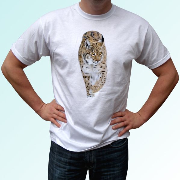 lynx white t shirt animal tee cat design - mens womens kids baby sizes