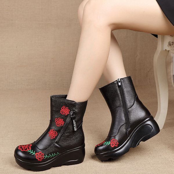 boots rushiman hand embroidered national style women's shoes in leather, thick bottom slope loose pastry cotton 35-40, Black
boots rushiman hand embroidered national style women's shoes in leather, thick bottom slope loose pastry cotton 35-40, Black