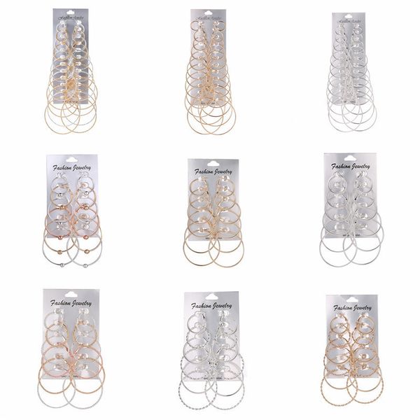 hoop & huggie trends exaggerate metal big circle earrings suit personality joker ear ring 12 pair of woman fashion jewelry earring, Golden;silver
hoop & huggie trends exaggerate metal big circle earrings suit personality joker ear ring 12 pair of woman fashion jewelry earring, Golden;silver