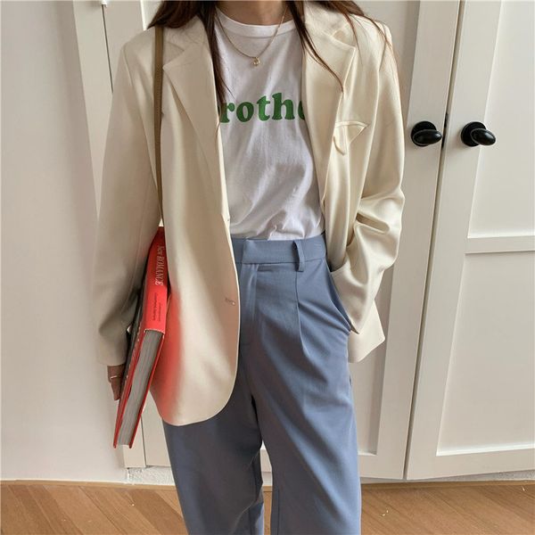 women's suits & blazers zcwxm 2021 gentle all match chic streetwear high waist loose stylish girls women casual vintage solid, White;black
women's suits & blazers zcwxm 2021 gentle all match chic streetwear high waist loose stylish girls women casual vintage solid, White;black