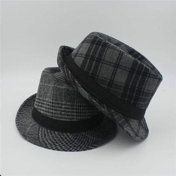 wide brim hats arrival autumn winter men's feminino warm fedora hat for gentleman wool grid ribbon sombreros jazz cap 10, Blue;gray
wide brim hats arrival autumn winter men's feminino warm fedora hat for gentleman wool grid ribbon sombreros jazz cap 10, Blue;gray