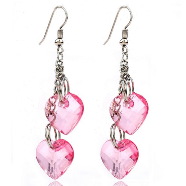 shuangr fashion pink crystal heart zircon cz drop earrings for women fashion luxury long dangle earrings jewelry, Silver
shuangr fashion pink crystal heart zircon cz drop earrings for women fashion luxury long dangle earrings jewelry, Silver