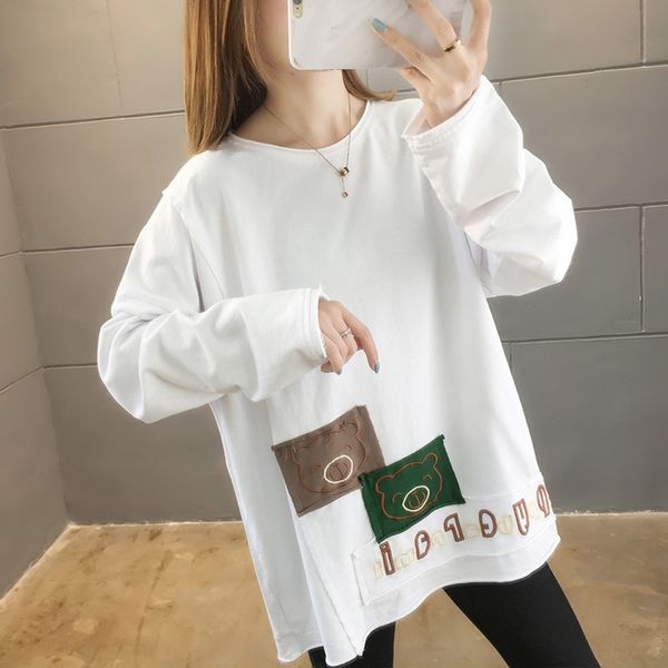 new sweaterembroidered sweatercotton sweater women's 2020 fashion korean style cartoon embroidered mid-length cloth curling fashion, Black
new sweaterembroidered sweatercotton sweater women's 2020 fashion korean style cartoon embroidered mid-length cloth curling fashion, Black
