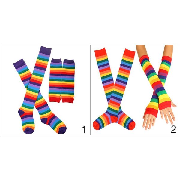 five fingers gloves knitted fingerless socks set rainbow stripes printed colorful thigh high stockings elbow warmer mittens party, Blue;gray
five fingers gloves knitted fingerless socks set rainbow stripes printed colorful thigh high stockings elbow warmer mittens party, Blue;gray
