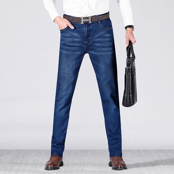 men's jeans middle-aged male quality men spring autumn college skinny straight black blue zipper solid stretch classic denim pants
men's jeans middle-aged male quality men spring autumn college skinny straight black blue zipper solid stretch classic denim pants