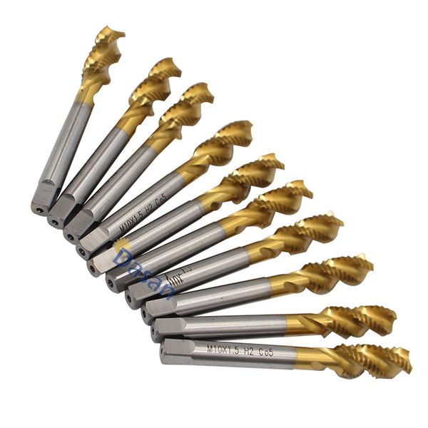 10pcs m10 hss tap spiral flute machine tap m10x1 m10x1.25 m10x1.5 right hand thread metric tool for stainless steel
10pcs m10 hss tap spiral flute machine tap m10x1 m10x1.25 m10x1.5 right hand thread metric tool for stainless steel