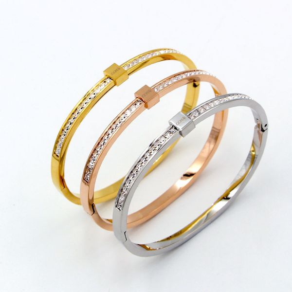 bangle fashion stainless steel better letter crystal square bracelet rose gold color female woman party wedding gift, Black
bangle fashion stainless steel better letter crystal square bracelet rose gold color female woman party wedding gift, Black