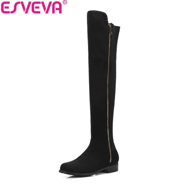 esveva 2020 женщины boots лоскутная круглый toe zipper площади низкие каблуки обувь женщина над коленом сапоги зима обувь размер 34-43, Black
esveva 2020 женщины boots лоскутная круглый toe zipper площади низкие каблуки обувь женщина над коленом сапоги зима обувь размер 34-43, Black