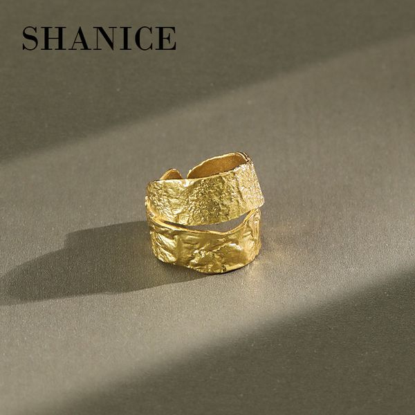 shanice s925 sterling silver open ring ins irregular tin foil pattern fold texture double layer finger ring chunky dome wide, Golden;silver
shanice s925 sterling silver open ring ins irregular tin foil pattern fold texture double layer finger ring chunky dome wide, Golden;silver