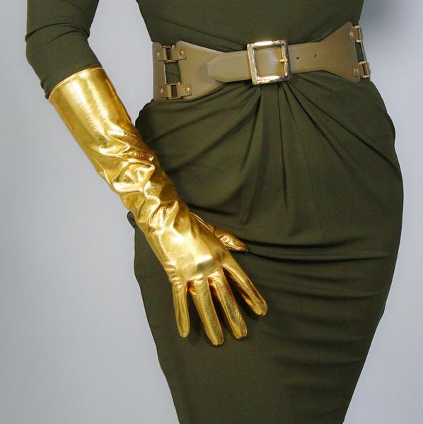 five fingers gloves women' patent pu leather golden long female ultra fashion party dress gold glove r977, Blue;gray
five fingers gloves women' patent pu leather golden long female ultra fashion party dress gold glove r977, Blue;gray