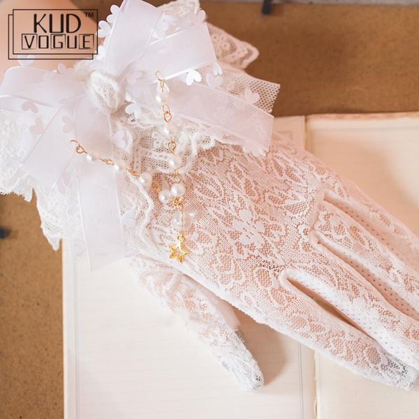 five fingers gloves princess sweet lolita accessories white lace handmade pearl bow summer sun protection japanese style, Blue;gray
five fingers gloves princess sweet lolita accessories white lace handmade pearl bow summer sun protection japanese style, Blue;gray