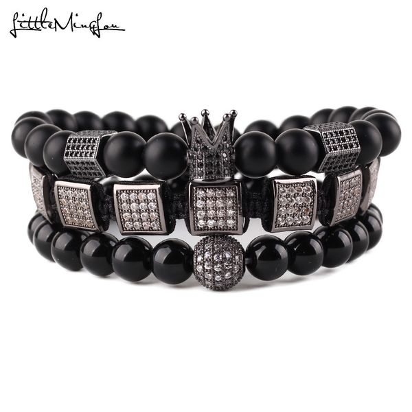 3pcs/set natural stone beads men bracelet set cz copper square braiding hexagon crown ball charms bracelets & bangles jewelry y200810, Black
3pcs/set natural stone beads men bracelet set cz copper square braiding hexagon crown ball charms bracelets & bangles jewelry y200810, Black