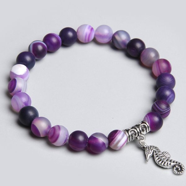 silver color hippocampus animal charm bracelet handmade natural round purple agates beads bracelet women jewelry quite gifts diy, Black
silver color hippocampus animal charm bracelet handmade natural round purple agates beads bracelet women jewelry quite gifts diy, Black