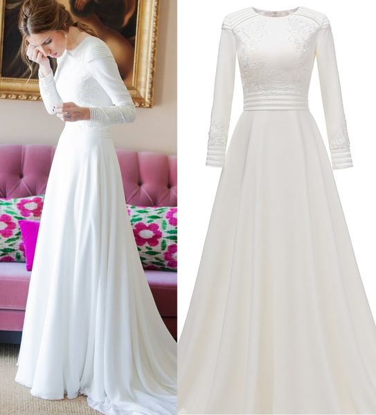 Real Photo Simple Long Sleeve Plain Satin Wedding Dress Bridal Gown Bride Custom Made factory price, White satin
Real Photo Simple Long Sleeve Plain Satin Wedding Dress Bridal Gown Bride Custom Made factory price, White satin