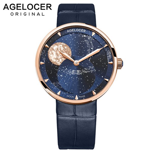 agelocer 2020 new gold watch women watches ladies moonphase women's bracelet watches female waterproof clock relogio feminino, Slivery;brown
agelocer 2020 new gold watch women watches ladies moonphase women's bracelet watches female waterproof clock relogio feminino, Slivery;brown