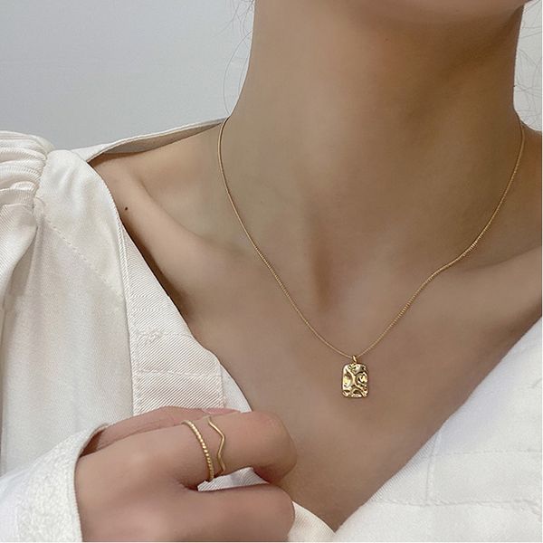 trendy copper gold plated color simple necklace choker chain square pendant necklace for women jewelry friendly gift, Silver
trendy copper gold plated color simple necklace choker chain square pendant necklace for women jewelry friendly gift, Silver
