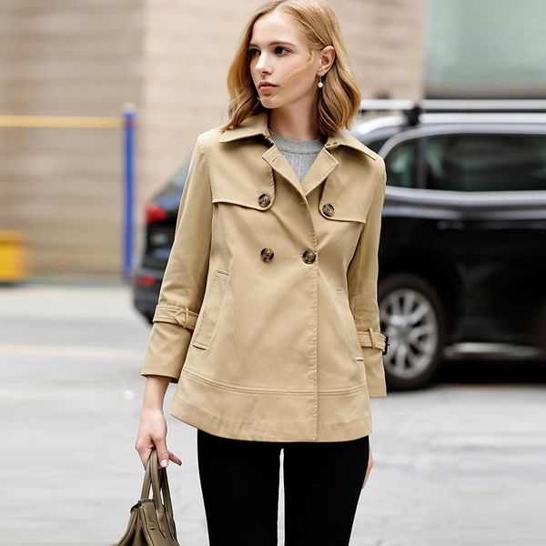 women's trench coats women cotton short arrival spring autumn outerwear turn-down collar double breasted coat khaki loose top, Tan;black
women's trench coats women cotton short arrival spring autumn outerwear turn-down collar double breasted coat khaki loose top, Tan;black