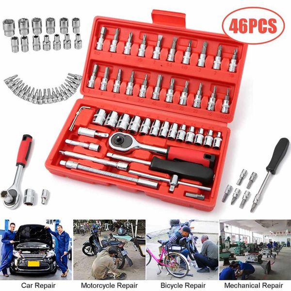 car repair tool 46pcs 1/4-inch socket set car repair tool ratchet torque wrench combo tools kit auto repairing set
car repair tool 46pcs 1/4-inch socket set car repair tool ratchet torque wrench combo tools kit auto repairing set