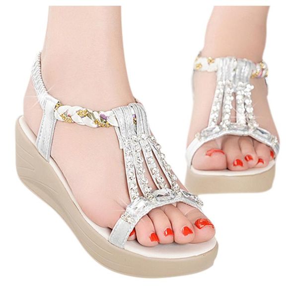 elegant party sandals women summer slope with thick bottom rhinestone non-slip boho sandals ladies womens shoes, Black
elegant party sandals women summer slope with thick bottom rhinestone non-slip boho sandals ladies womens shoes, Black