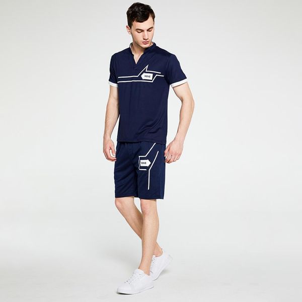 tracksuits men summer two piece set men short sleeve t shirt cropped shorts suit mens sportwear shorts sets outwear, Gray
tracksuits men summer two piece set men short sleeve t shirt cropped shorts suit mens sportwear shorts sets outwear, Gray
