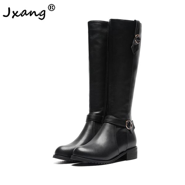 jxang women's boots 2020 new style cowhide boots plush lining warm thick bottom high heels fashion trend high, Black
jxang women's boots 2020 new style cowhide boots plush lining warm thick bottom high heels fashion trend high, Black
