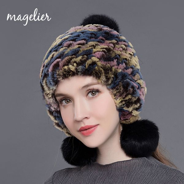 beanie/skull caps women's real fur hats winter warm knitted natural rex beanies pom poms with 3 balls arrival, Blue;gray
beanie/skull caps women's real fur hats winter warm knitted natural rex beanies pom poms with 3 balls arrival, Blue;gray