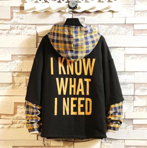 hooded mens hoodies letter print loose male designer clothing casual popular comfortable mens sweatshirts plaid patchwork, Black
hooded mens hoodies letter print loose male designer clothing casual popular comfortable mens sweatshirts plaid patchwork, Black